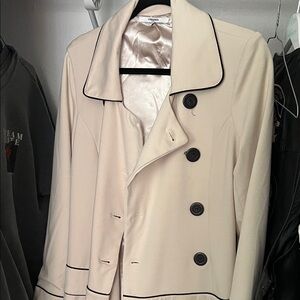 Vertigo Paris Cream Trench Coat with Black Buttons